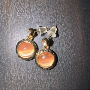 Coach Gold and Orange Round Earrings